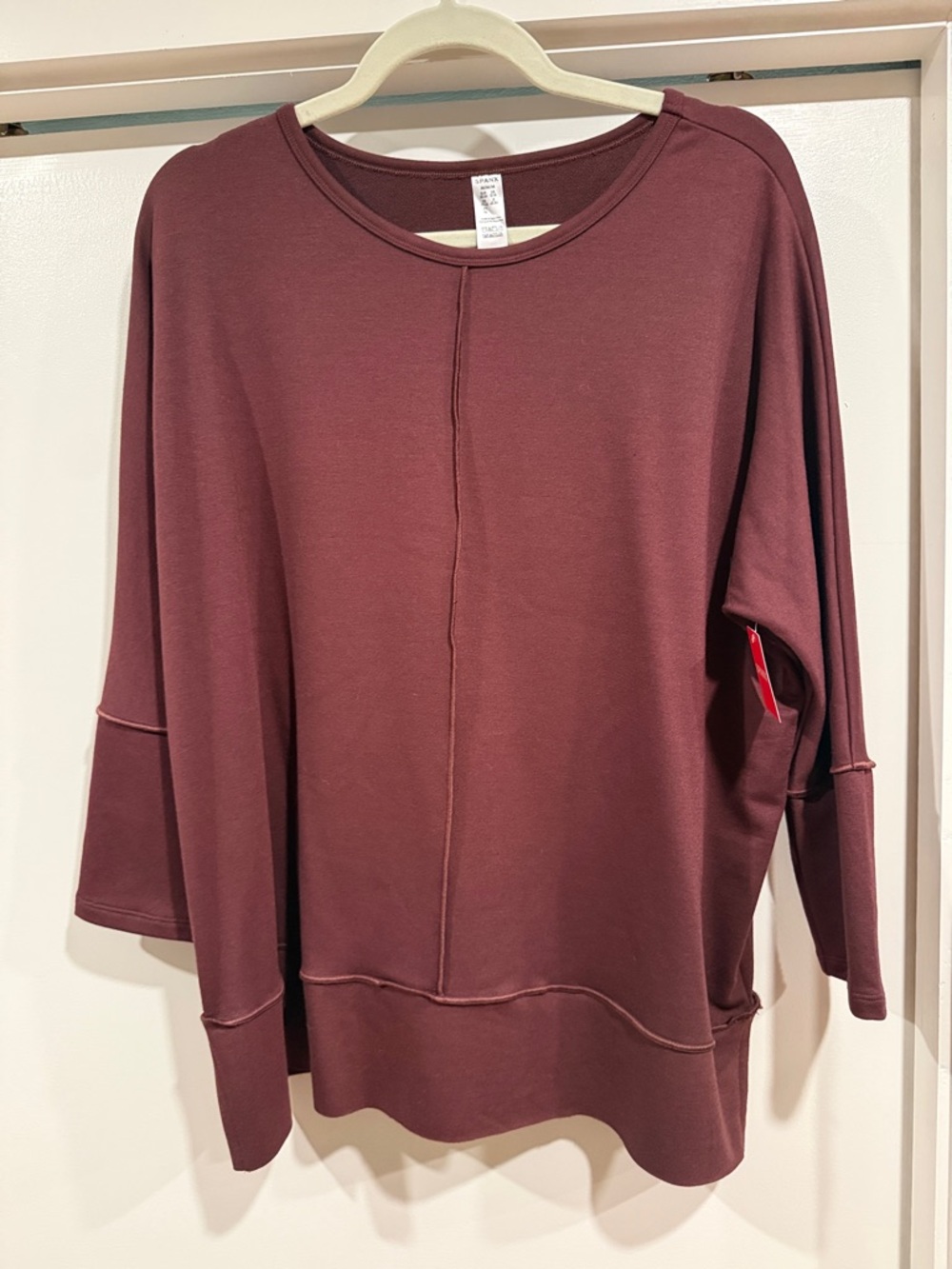 SPANX Relaxed Crewneck Sweatshirt in Plum